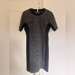 Halogen Black and Gray Knit Midi Sheath Dress